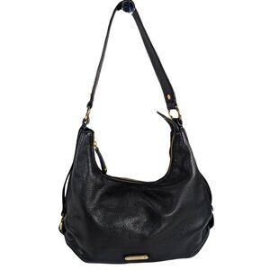 Michael Kors Black Pebbled Leather Hobo Shoulder Bag Sutton Oyster Vitello
